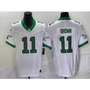 Nike Eagles 11 A.J. Brown White 2023 F.U.S.E Vapor Limited Men Jersey