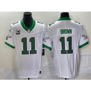 Nike Eagles 11 A.J. Brown White 2023 F.U.S.E Vapor Limited Men Jersey with C patch