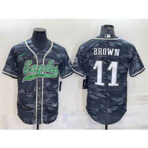 Nike Eagles 11 AJ Brown Camo Vapor Baseball Limited Men Jersey