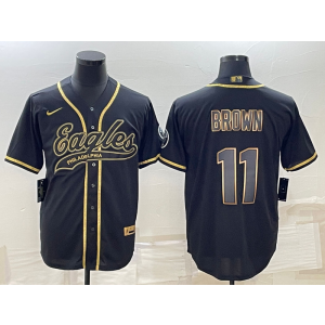 Nike Eagles 11 Brown Black Gold Vapor Baseball Limited Men Jersey