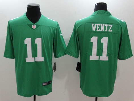 Nike Eagles 11 Carson Wentz Green Vapor Untouchable Player Limited Jersey