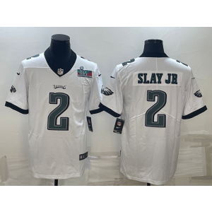 Nike Eagles 2 Darius Slay JR White 2023 Super Bowl LVII Vapor Limited Men Jersey