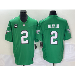 Nike Eagles 2 Darius Slay Jr. Green 2023 F.U.S.E Vapor Limited Men Jersey with C patch