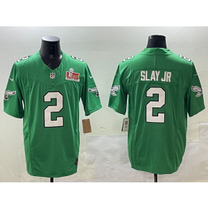 Nike Eagles 2 Darius Slay Kelly Green 2025 Super Bowl LIX F.U.S.E. Vapor Limited Men Jersey