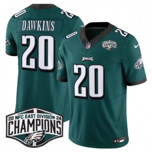 Nike Eagles 20 Brian Dawkins Green 2024 NFC East Champions F.U.S.E. Vapor Limited Men Jersey