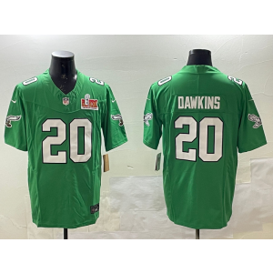 Nike Eagles 20 Brian Dawkins Kelly Green 2025 Super Bowl LIX F.U.S.E. Vapor Limited Men Jersey