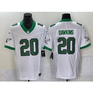 Nike Eagles 20 Brian Dawkins White 2023 F.U.S.E Vapor Limited Men Jersey