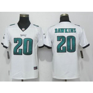 Nike Eagles 20 Brian Dawkins White Vapor Untouchable Limited Women Jersey