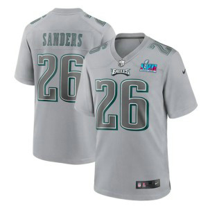 Nike Eagles 26 Miles Sanders Gray 2023 Super Bowl LVII Vapor Limited Men Jersey