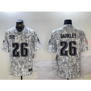 Nike Eagles 26 Saquon Barkley Arctic Camo 2024 F.U.S.E. Salute to Service Limited Men Jersey