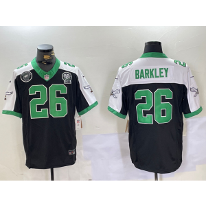 Nike Eagles 26 Saquon Barkley Black F.U.S.E Vapor Limited Men Jersey with Patch