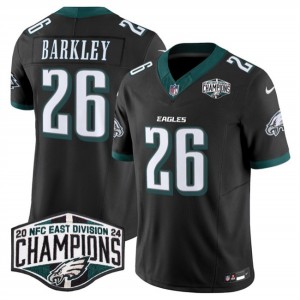 Nike Eagles 26 Saquon Barkley Black New 2024 NFC East Champions F.U.S.E. Vapor Limited Men Jersey