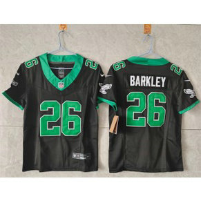 Nike Eagles 26 Saquon Barkley Black Throwback F.U.S.E. Vapor Limited Women Jersey(Run Small)