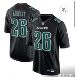 Nike Eagles 26 Saquon Barkley Black Vapor Limited Men Jersey