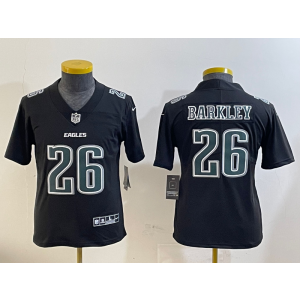 Nike Eagles 26 Saquon Barkley Black Vapor Limited Youth Jersey