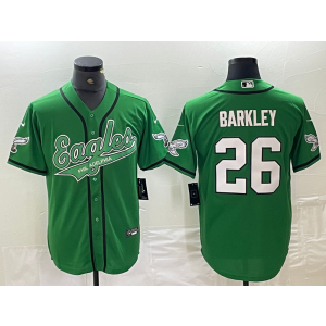 Nike Eagles 26 Saquon Barkley Green Vapor Baseball Limited Men Jersey