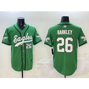 Nike Eagles 26 Saquon Barkley Green Vapor Baseball Limited Men Jersey