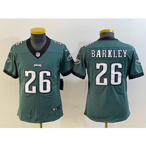 Nike Eagles 26 Saquon Barkley Green Vapor Untouchable Limited Youth Jersey