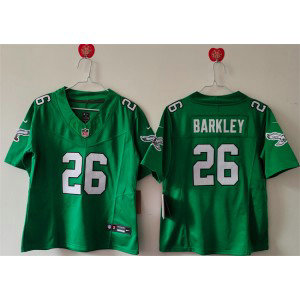 Nike Eagles 26 Saquon Barkley Kelly Green F.U.S.E. Vapor Limited Women Jersey(Run Small)