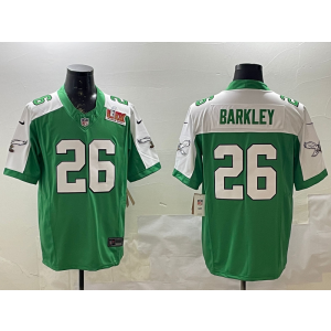 Nike Eagles 26 Saquon Barkley Thanksgiving 2025 Super Bowl LIX F.U.S.E. Vapor Limited Men Jersey