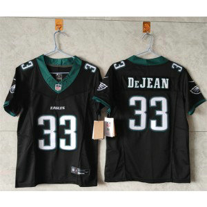 Nike Eagles 33 Cooper DeJean Black New F.U.S.E. Vapor Limited Women Jersey(Run Small)