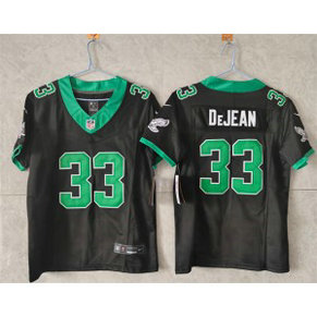 Nike Eagles 33 Cooper DeJean Black Throwback F.U.S.E. Vapor Limited Women Jersey(Run Small)