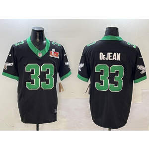 Nike Eagles 33 Dejean Black 2025 Super Bowl LIX F.U.S.E. Vapor Limited Men Jersey