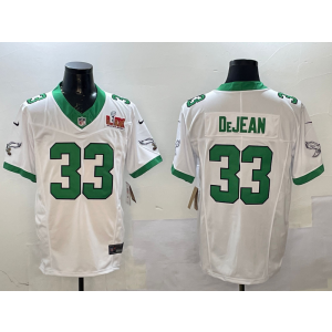 Nike Eagles 33 Dejean Kelly White 2025 Super Bowl LIX F.U.S.E. Vapor Limited Men Jersey