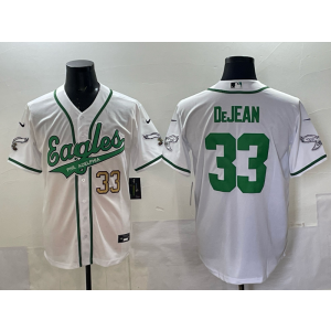 Nike Eagles 33 Dejean White Baseball Vapor Limited Men Jersey