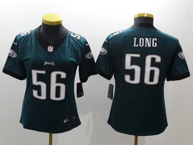 Nike Eagles 56 Chris Long Green Women Vapor Untouchable Player Limited Jersey