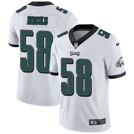Nike Eagles 58 Jordan Hicks White Vapor Untouchable Limited Jersey