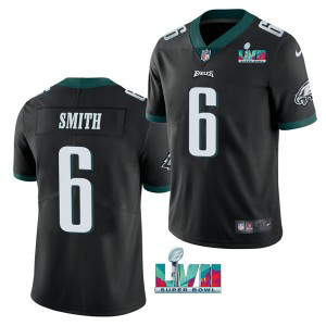 Nike Eagles 6 DeVonta Smith Black 2023 Super Bowl LVII Vapor Limited Men Jersey