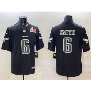 Nike Eagles 6 DeVonta Smith Black Fashion 2025 Super Bowl LIX Vapor Limited Men Jersey