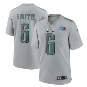 Nike Eagles 6 DeVonta Smith Gray 2023 Super Bowl LVII Vapor Limited Men Jersey