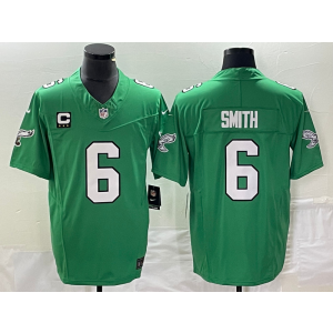 Nike Eagles 6 DeVonta Smith Green 2023 F.U.S.E Vapor Limited Men Jersey with C patch
