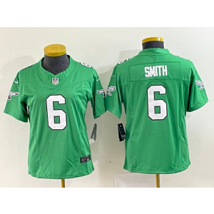 Nike Eagles 6 DeVonta Smith Green 2023 New Neck Vapor Limited Women Jersey