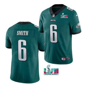 Nike Eagles 6 DeVonta Smith Green 2023 Super Bowl LVII Vapor Limited Men Jersey