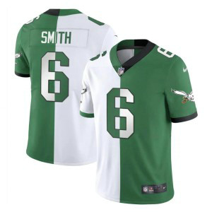 Nike Eagles 6 DeVonta Smith Green White Split Vapor Limited Men Jersey