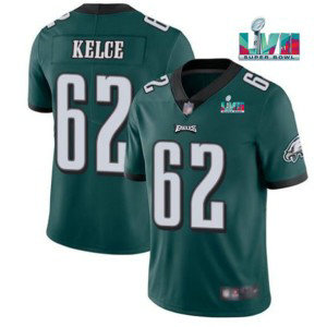Nike Eagles 62 Jason Kelce Green 2023 Super Bowl LVII Vapor Limited Men Jersey
