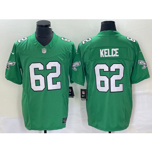 Nike Eagles 62 Jason Kelce Green Vapor Limited 2023 F.U.S.E Vapor Limited Men Jersey