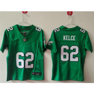 Nike Eagles 62 Jason Kelce Kelly Green F.U.S.E. Vapor Limited Women Jersey(Run Small)