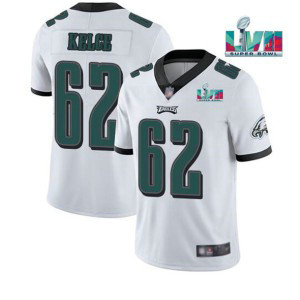 Nike Eagles 62 Jason Kelce White 2023 Super Bowl LVII Vapor Limited Men Jersey