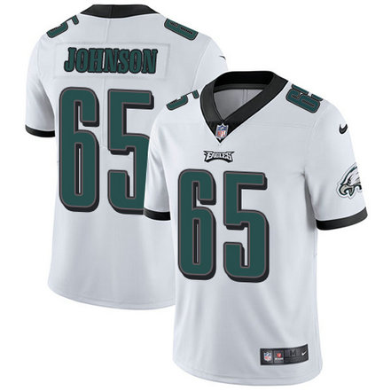 Nike Eagles 65 Lane Johnson White Vapor Untouchable Player Limited Jersey