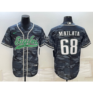 Nike Eagles 68 Jordan Mailata Black Camo Vapor Baseball Limited Men Jersey