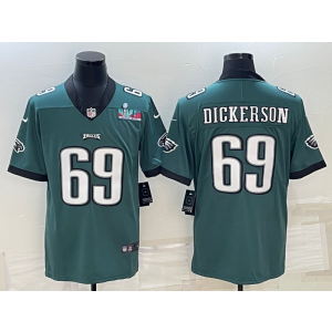 Nike Eagles 69 Dickerson Green 2023 Super Bowl Vapor Limited Men Jersey
