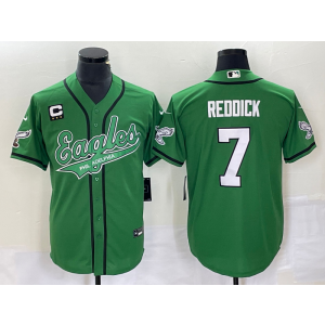 Nike Eagles 7 Haason Reddick Green Baseball Vapor Limited Men Jersey with C patch