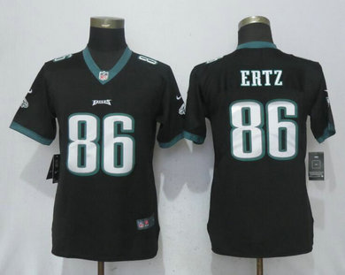 Nike Eagles 86 Zach Ertz Black Women Vapor Untouchable Player Limited Jersey