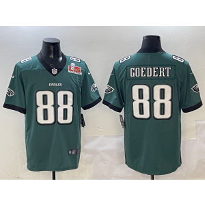 Nike Eagles 88 Dallas Goedert Green 2025 Super Bowl LIX Vapor Limited Men Jersey
