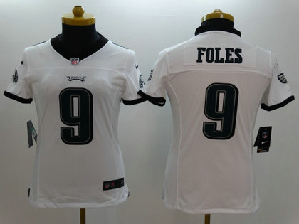 Nike Eagles 9 Foles White Women Limited Jerseys