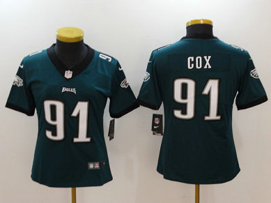 Nike Eagles 91 Fletcher Cox Green Women Vapor Untouchable Player Limited Jersey